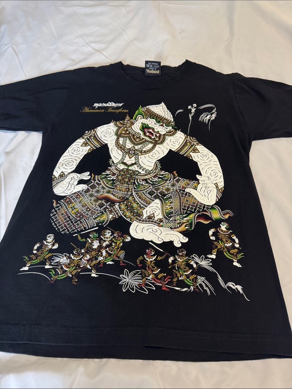Black Short-Sleeve Men’s Tee with Thai Mythic Graphic
